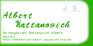 albert mattanovich business card